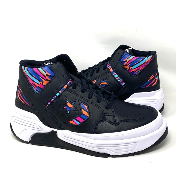 Converse Weapon CX Shoes Mid Top Multi Black Men’s Leather Sneakers Size 172656C - Picture 2 of 10